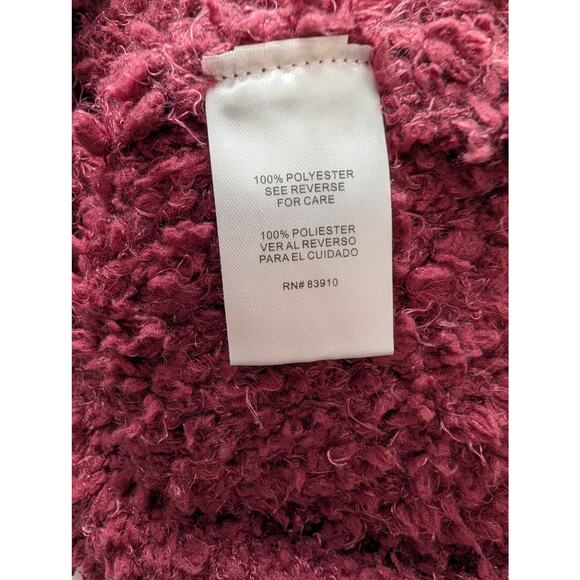 RXB Boucle Teddy Knit Cardigan Zinfandel Red - Picture 6 of 8